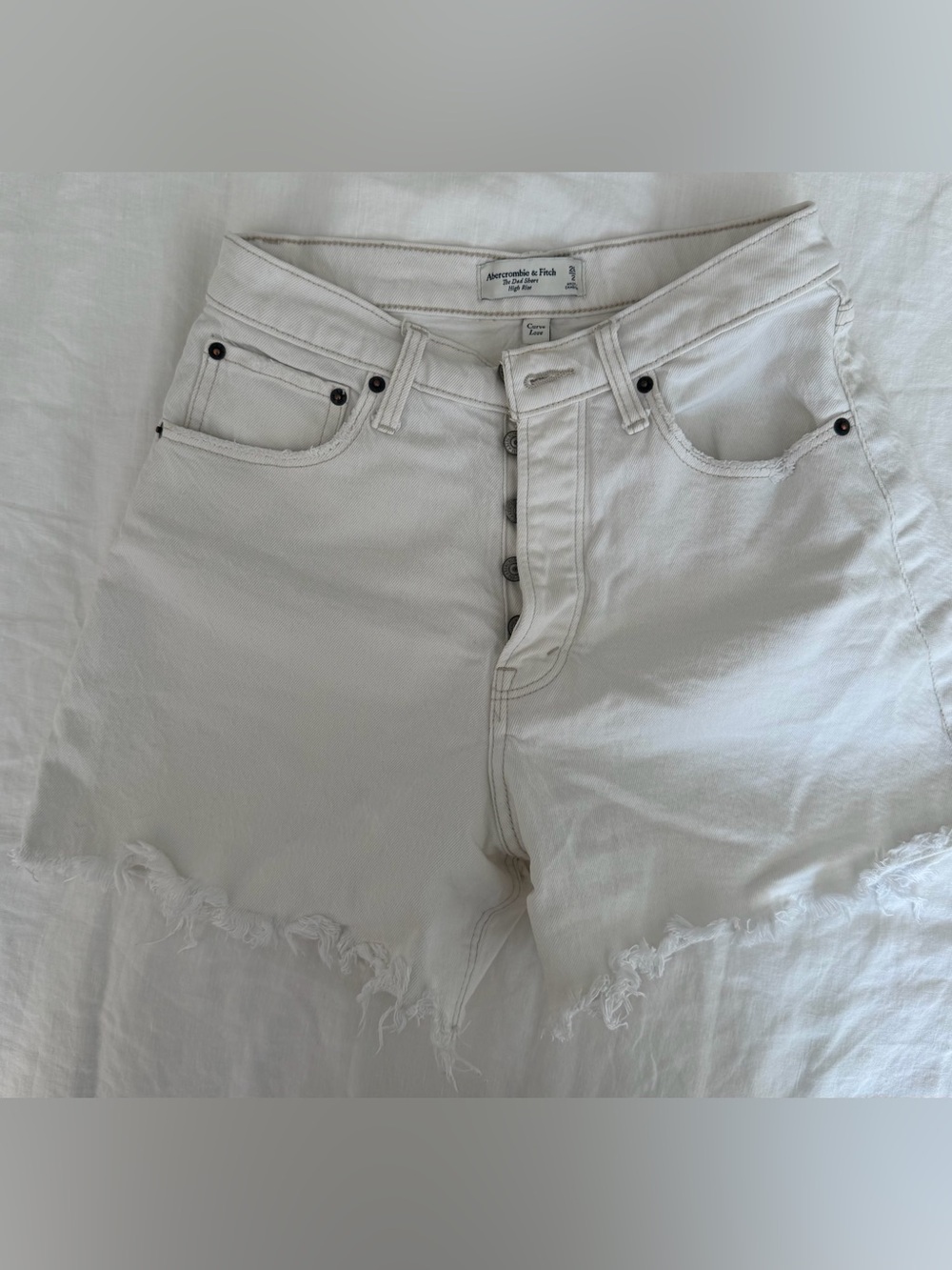 Abercrombie & Fitch White Denim Cutoff Shorts